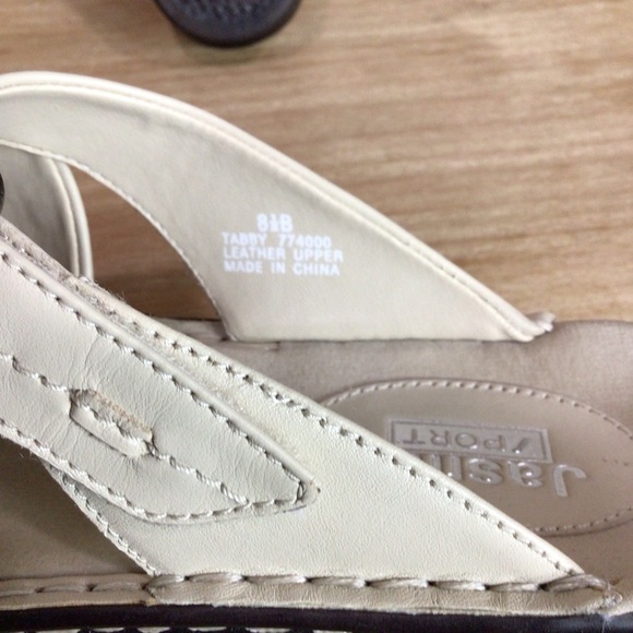 Jasmin Sport Womens Cream Tabby Slip-on Sandal Size 8.5 - Picture 7 of 7